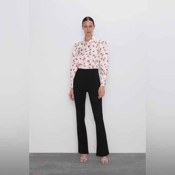 🦋 BLOGGERS FAVORITE 🦋 ZARA FLORAL PRINT PUFF-SLEEVE BLOUSE SHIRT SIZE M - Picture 9 of 15